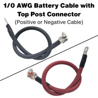 1/0 AWG Custom Battery Cable with Top Post Connector 1/0 AWG Custom Battery Cable with Top Post Connector