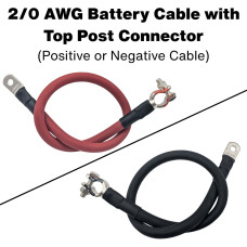 2/0 AWG Custom Battery Cable with Top Post Connector 2/0 AWG Custom Battery Cable with Top Post Connector