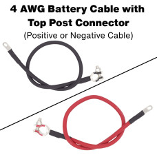 4 AWG Custom Battery Cable with Top Post Connector 4 AWG Custom Battery Cable with Top Post Connector